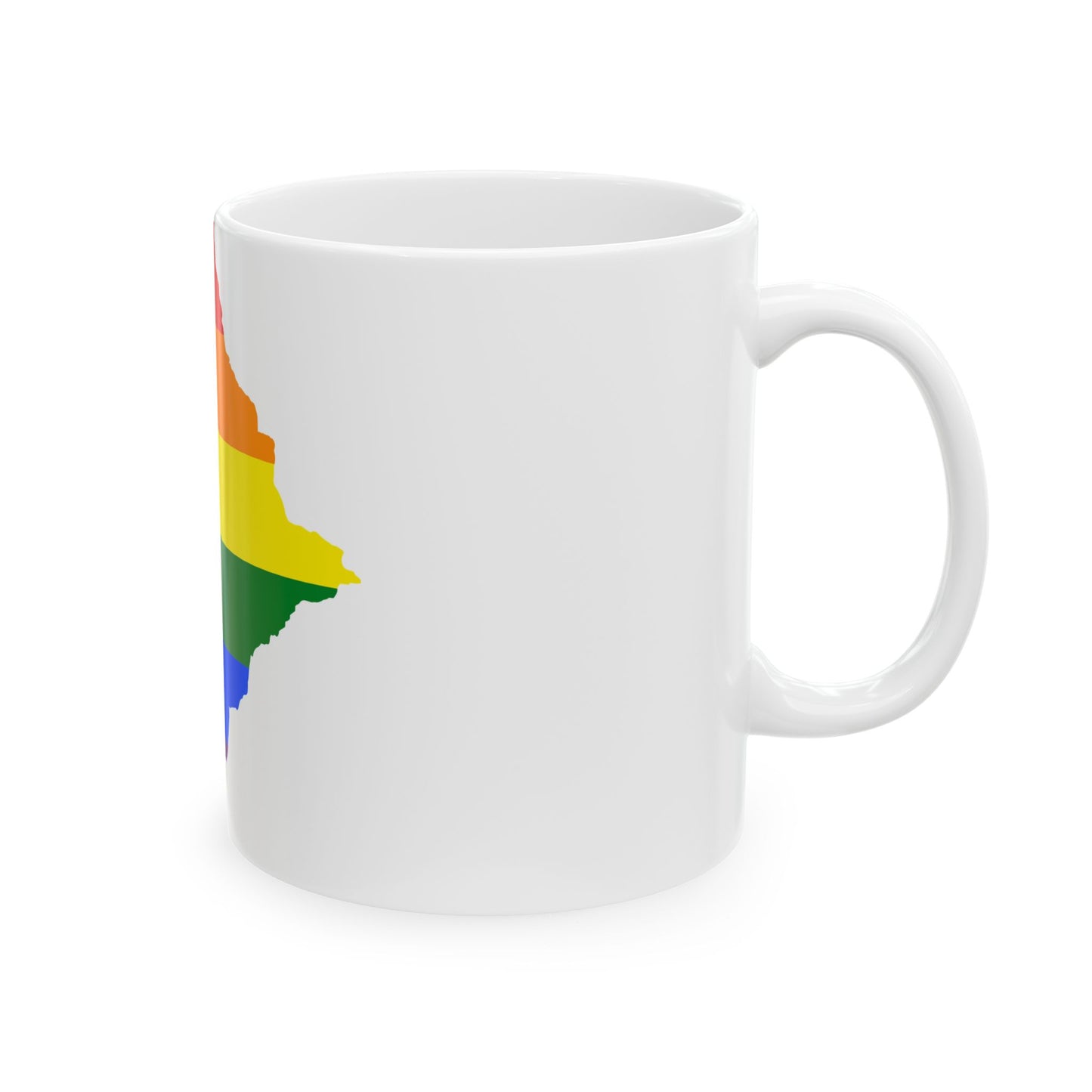 LGBT flag map of Botswana (Botswana) White Coffee Mug-Go Mug Yourself
