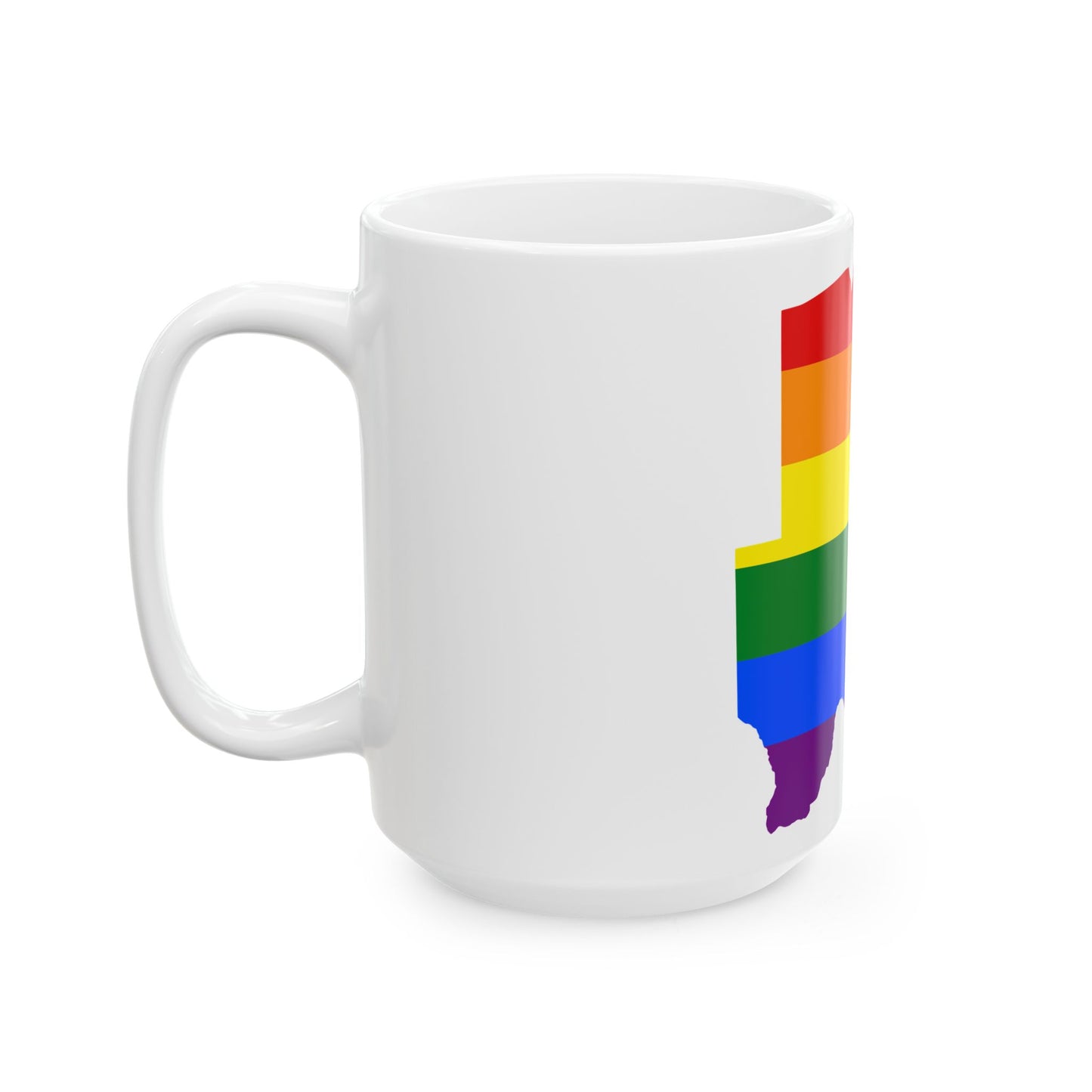 LGBT flag map of Botswana (Botswana) White Coffee Mug-Go Mug Yourself