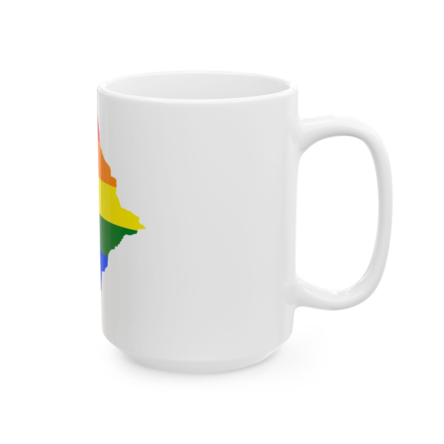 LGBT flag map of Botswana (Botswana) White Coffee Mug-Go Mug Yourself