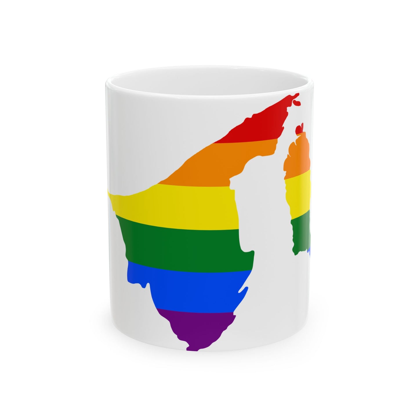 LGBT flag map of Brunei (Brunei) White Coffee Mug-11oz-Go Mug Yourself