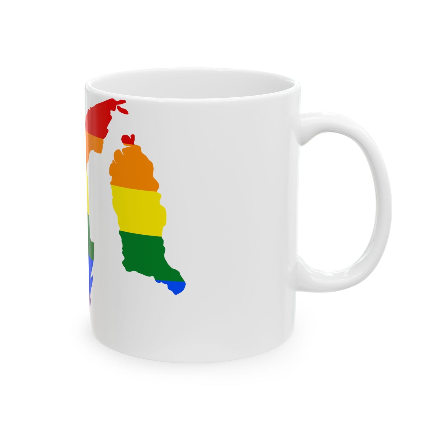 LGBT flag map of Brunei (Brunei) White Coffee Mug-Go Mug Yourself