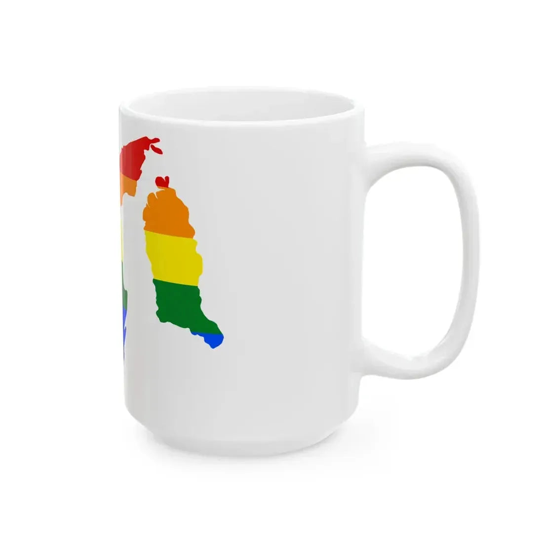 LGBT flag map of Brunei (Brunei) White Coffee Mug - Go Mug Yourself