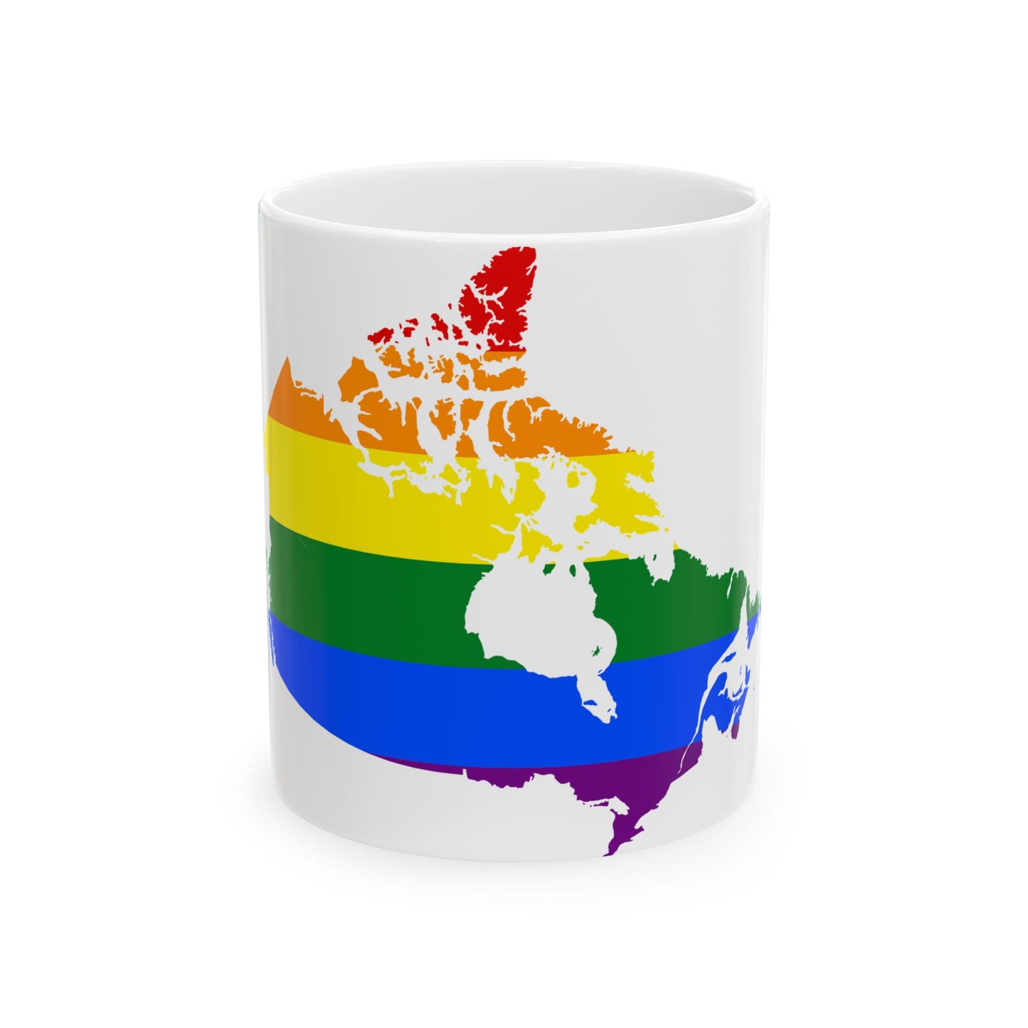 LGBT flag map of Canada (Canada) White Coffee Mug-11oz-Go Mug Yourself