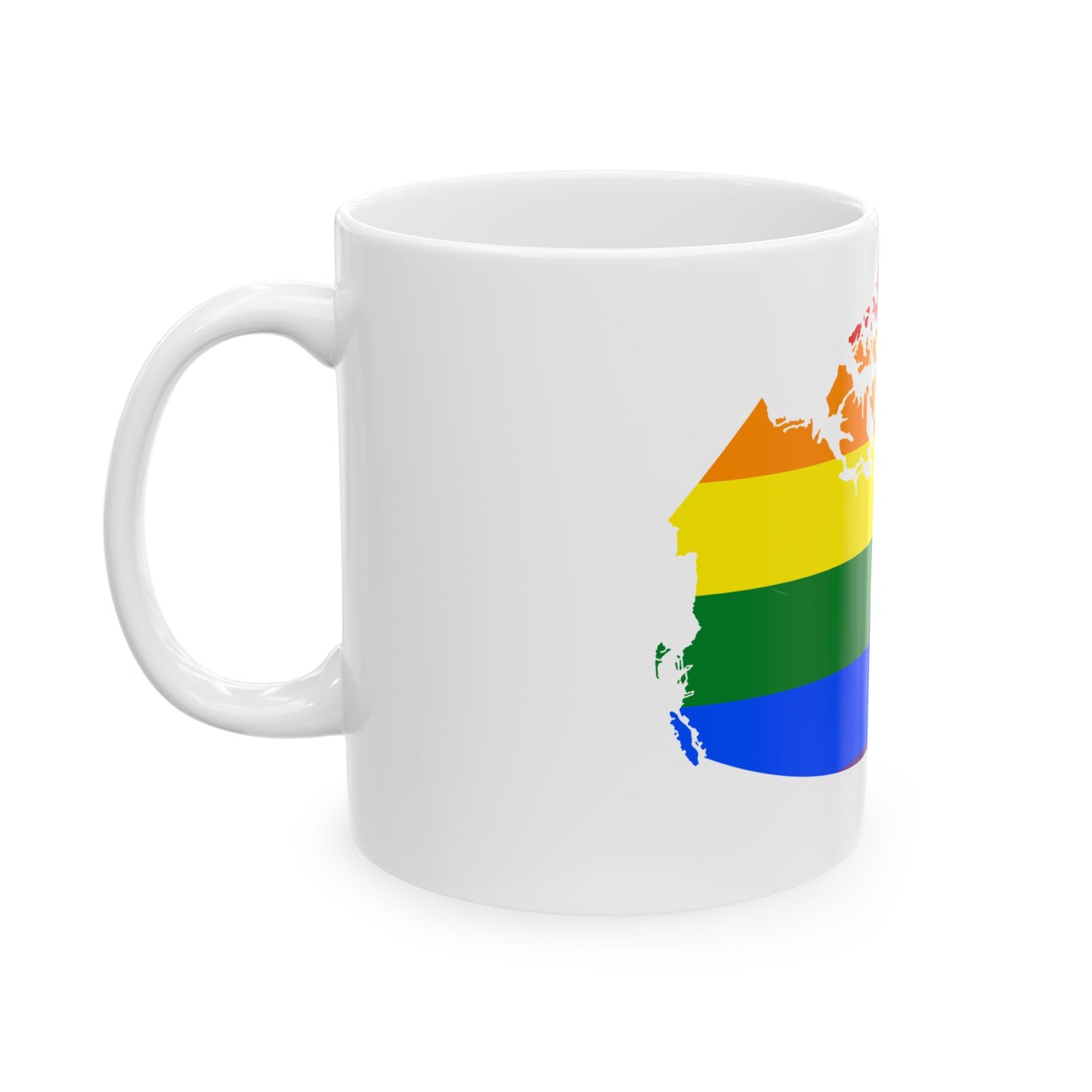 LGBT flag map of Canada (Canada) White Coffee Mug-Go Mug Yourself