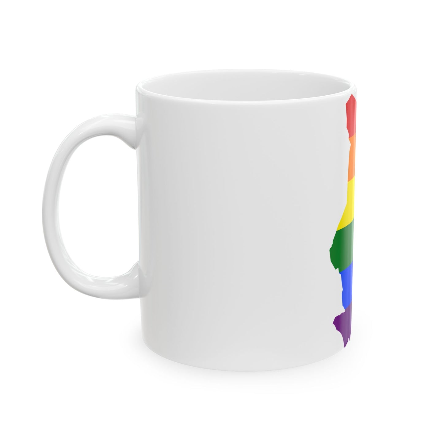 LGBT flag map of Chad (Chad) White Coffee Mug-Go Mug Yourself