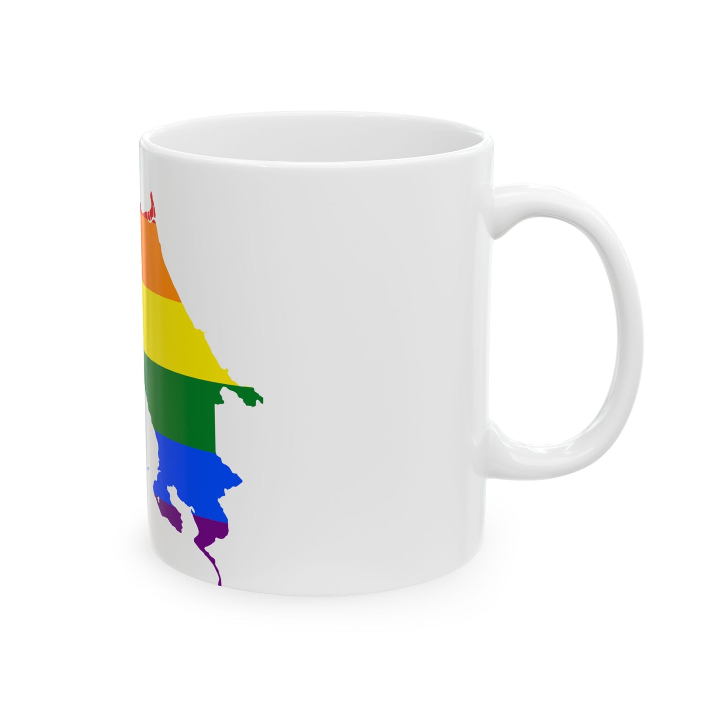LGBT flag map of Costa Rica (Costa Rica) White Coffee Mug-Go Mug Yourself
