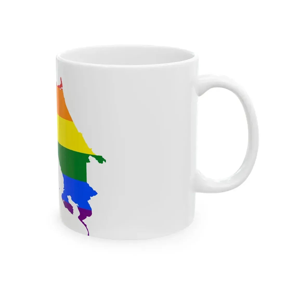LGBT flag map of Costa Rica (Costa Rica) White Coffee Mug - Go Mug Yourself