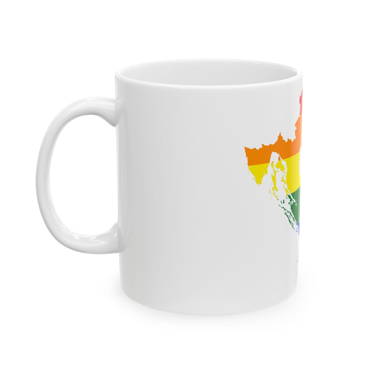 LGBT flag map of Croatia (Croatia) White Coffee Mug-Go Mug Yourself