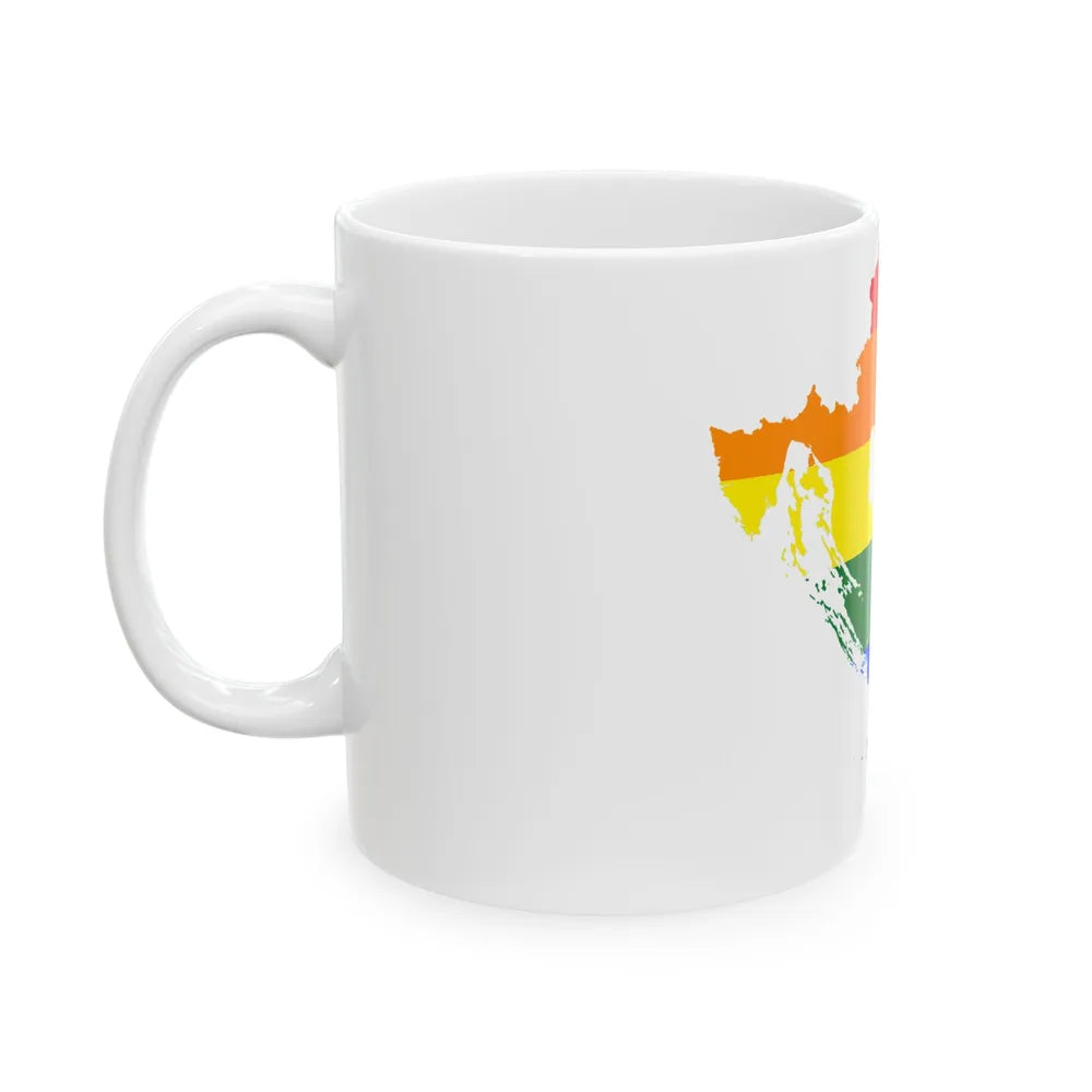 LGBT flag map of Croatia (Croatia) White Coffee Mug - Go Mug Yourself