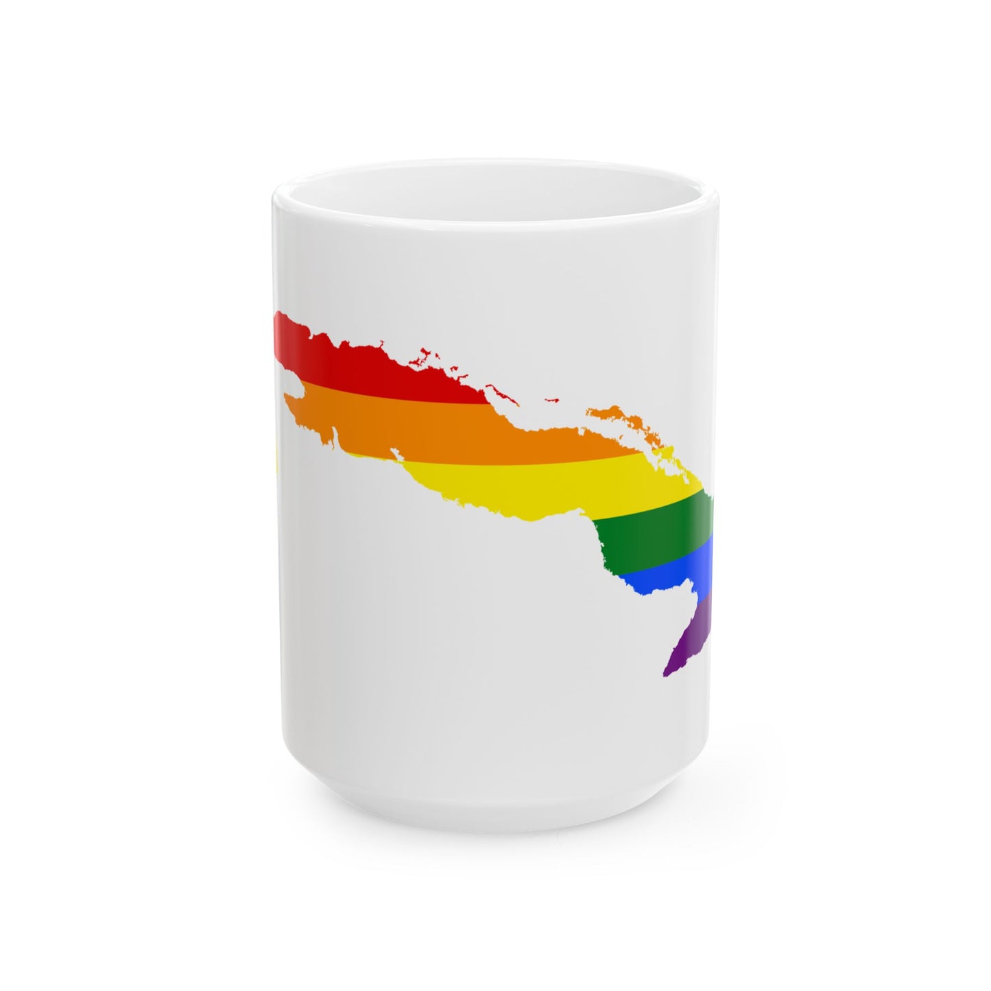 LGBT flag map of Cuba (Cuba) White Coffee Mug-15oz-Go Mug Yourself