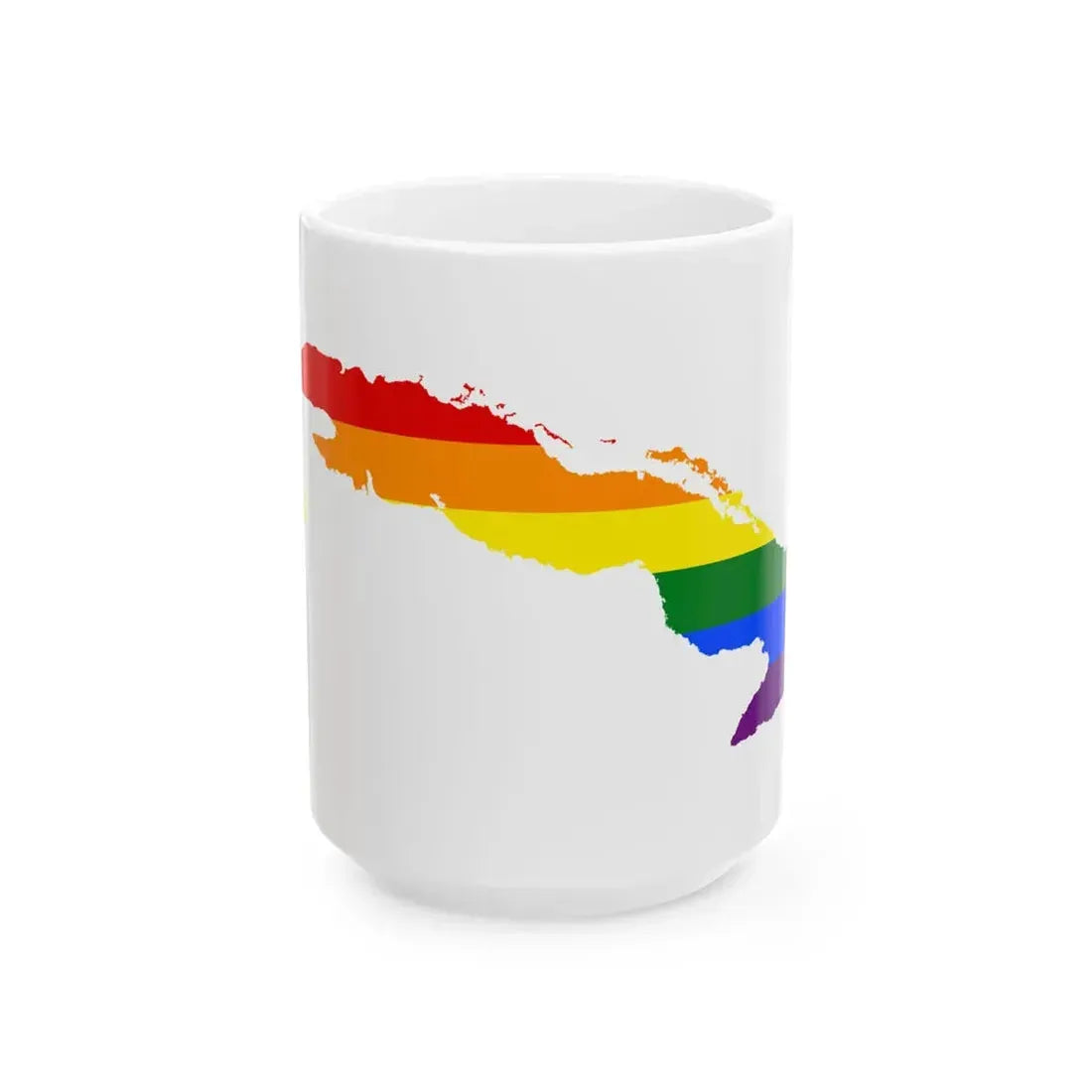 LGBT flag map of Cuba (Cuba) White Coffee Mug 15oz - Go Mug Yourself