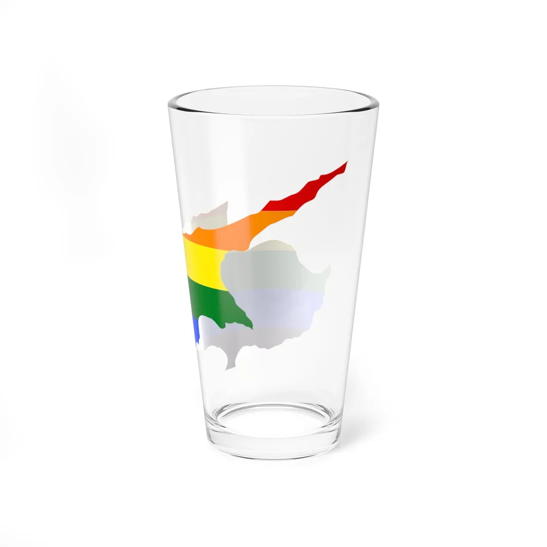 LGBT flag map of Cyprus (Cyprus) Pint Glass 16oz - Go Mug Yourself