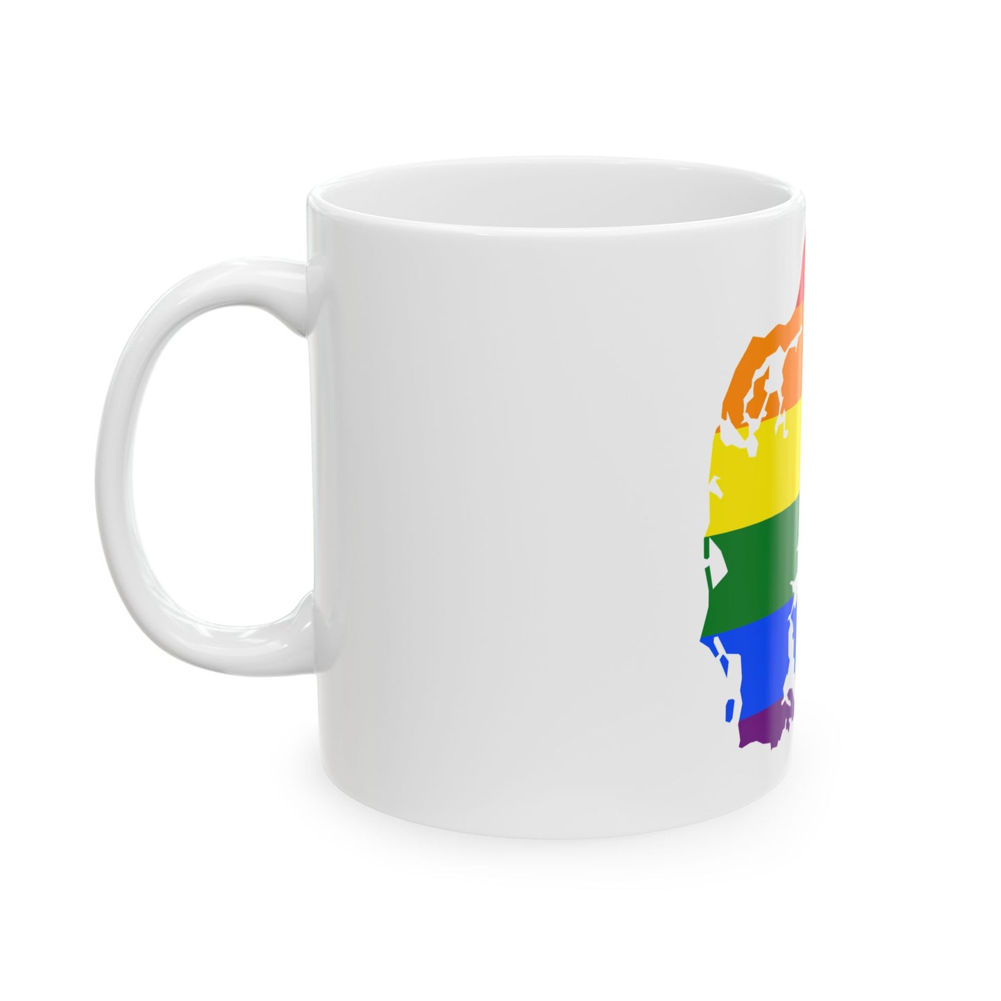 LGBT flag map of Denmark (Denmark) White Coffee Mug-Go Mug Yourself