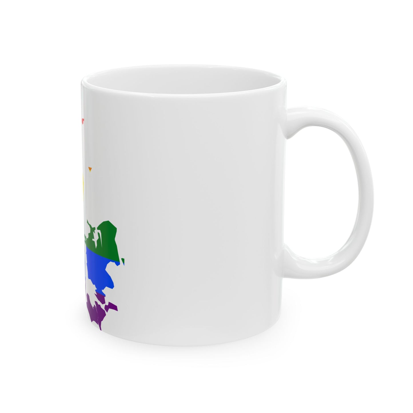 LGBT flag map of Denmark (Denmark) White Coffee Mug-Go Mug Yourself