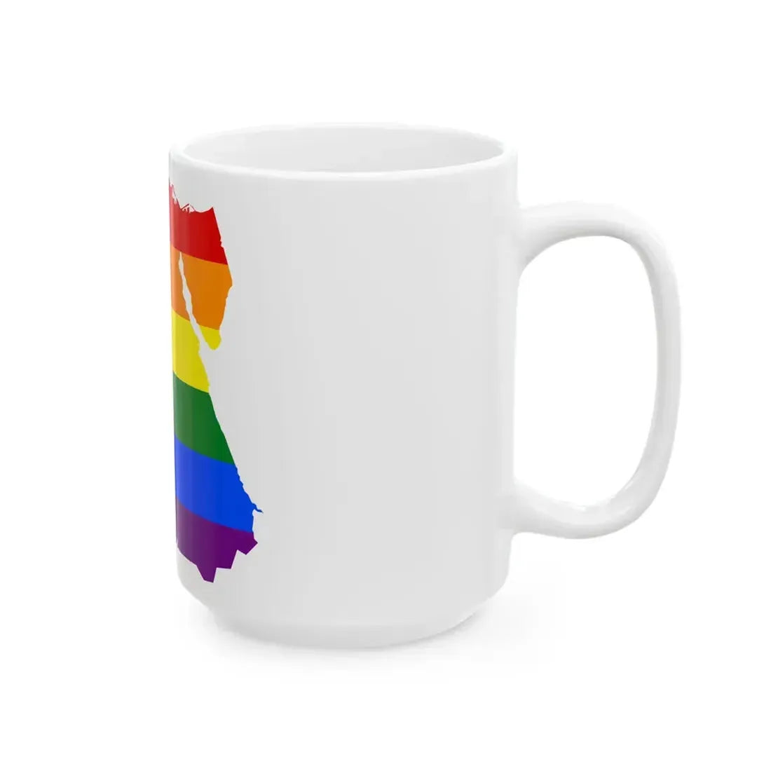 LGBT flag map of Egypt (Egypt) White Coffee Mug - Go Mug Yourself