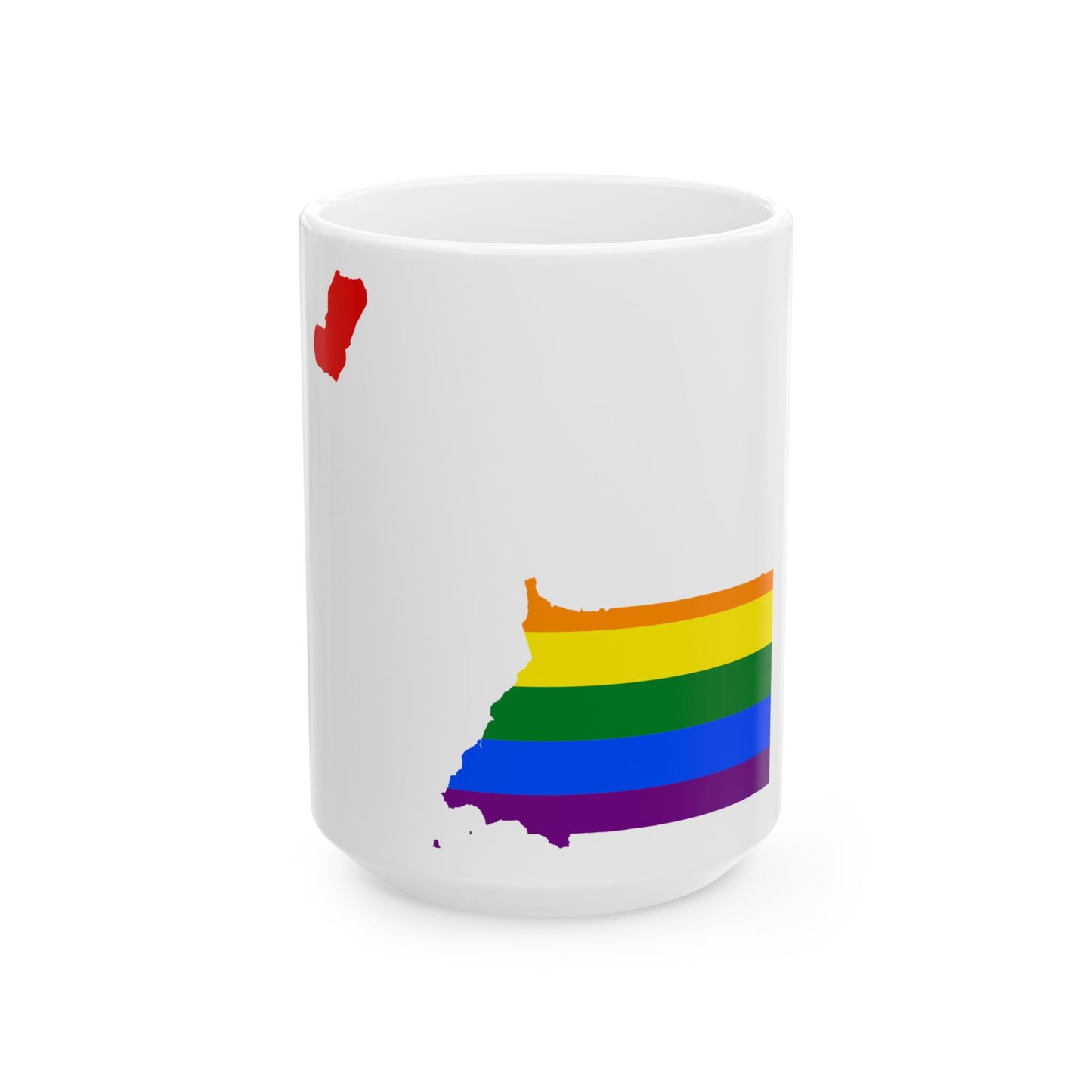 LGBT flag map of Equatorial Guinea (Equatorial Guinea) White Coffee Mug-15oz-Go Mug Yourself