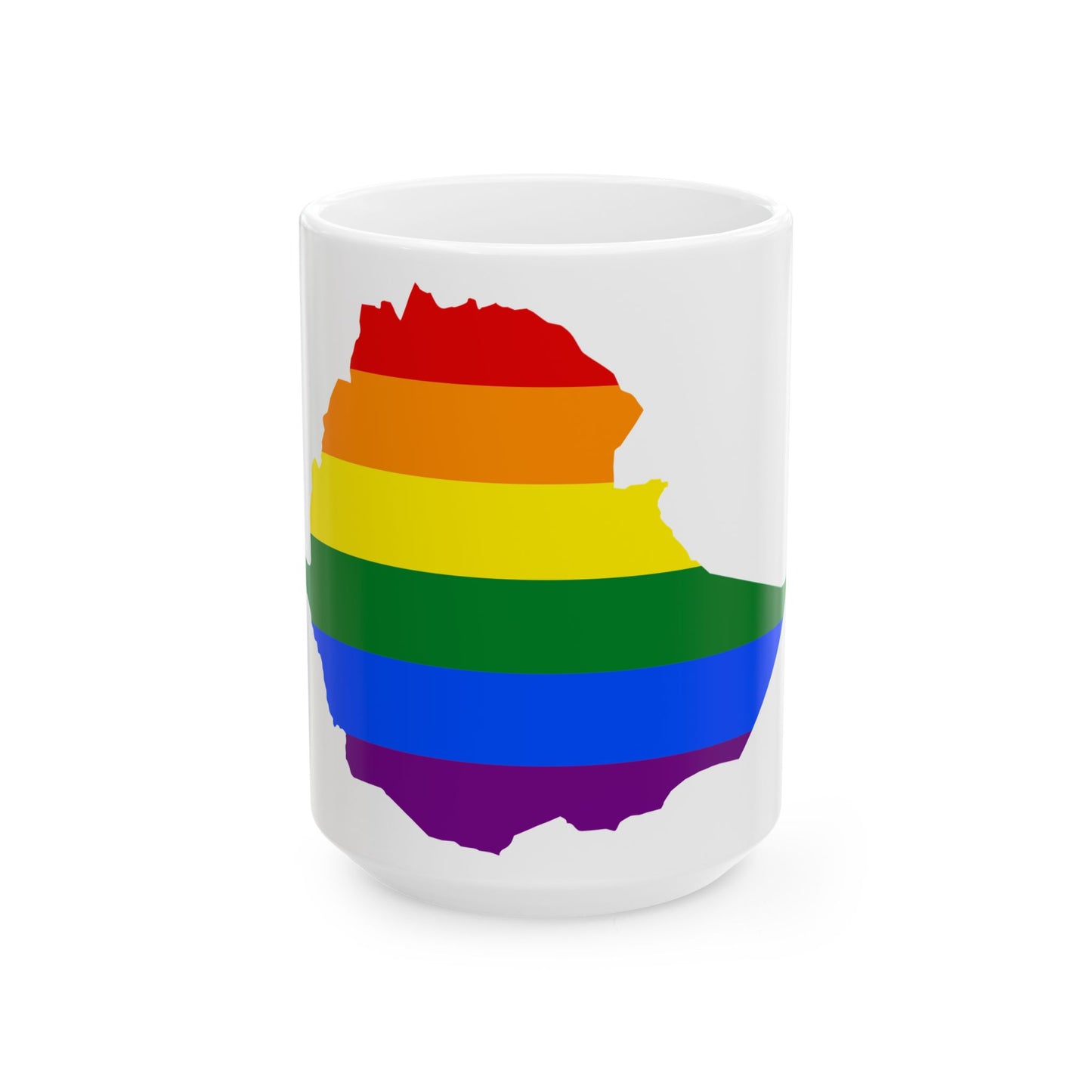 LGBT flag map of Ethiopia (Ethiopia) White Coffee Mug-15oz-Go Mug Yourself
