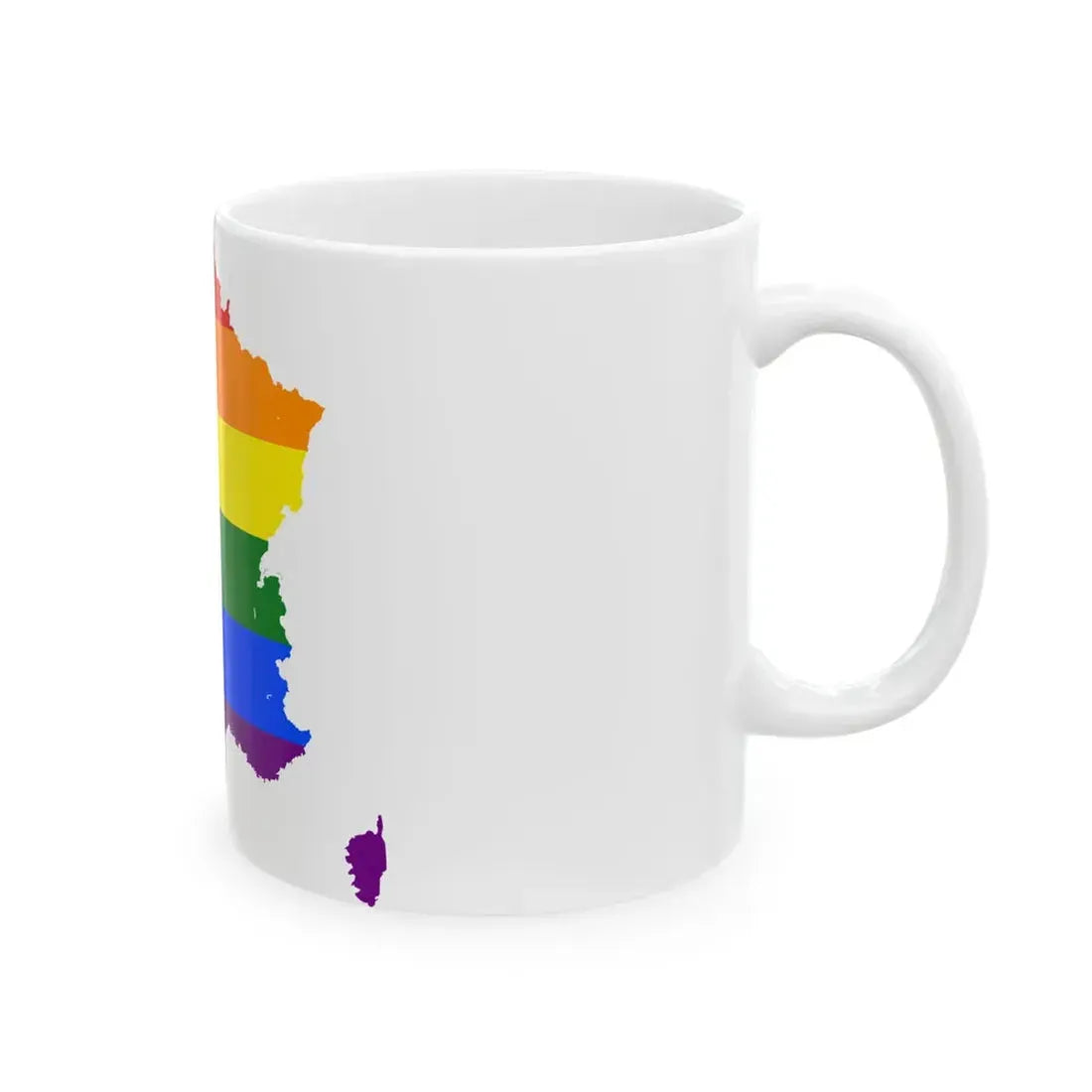 LGBT flag map of France (France) White Coffee Mug - Go Mug Yourself