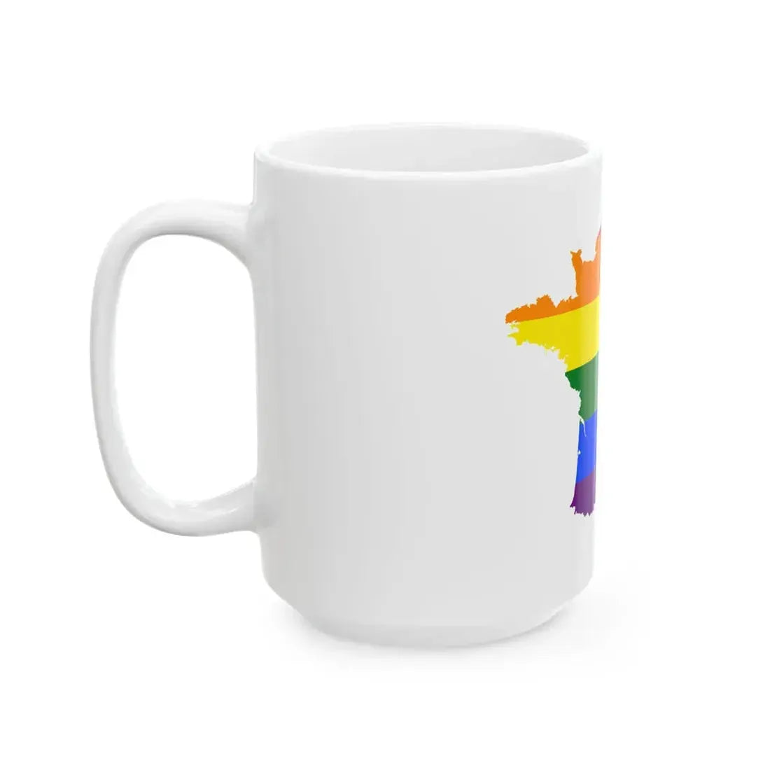 LGBT flag map of France (France) White Coffee Mug - Go Mug Yourself