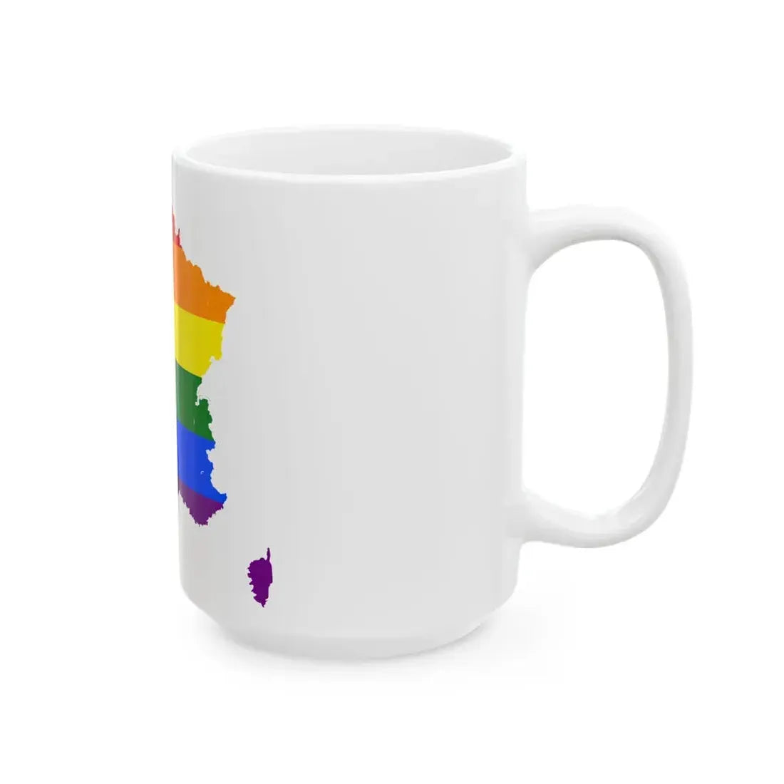 LGBT flag map of France (France) White Coffee Mug - Go Mug Yourself