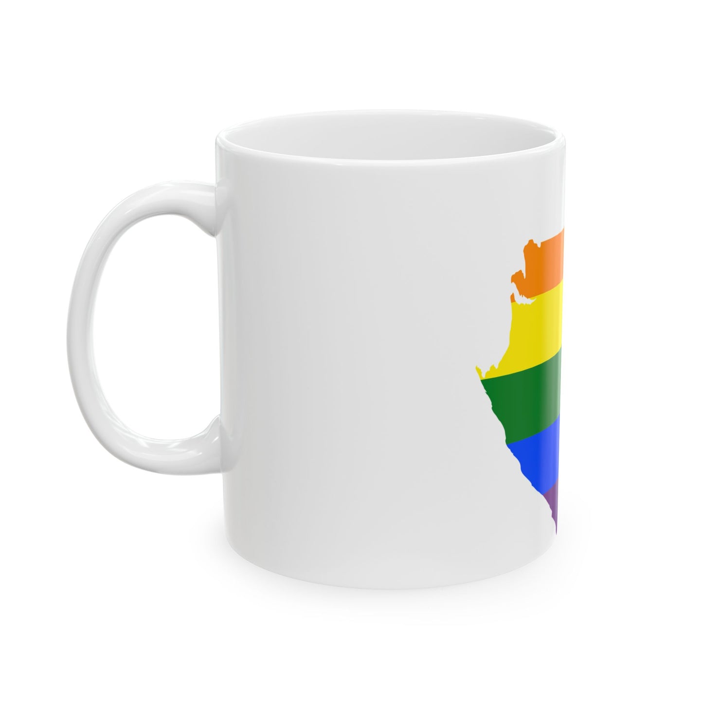 LGBT flag map of Gabon (Gabon) White Coffee Mug-Go Mug Yourself