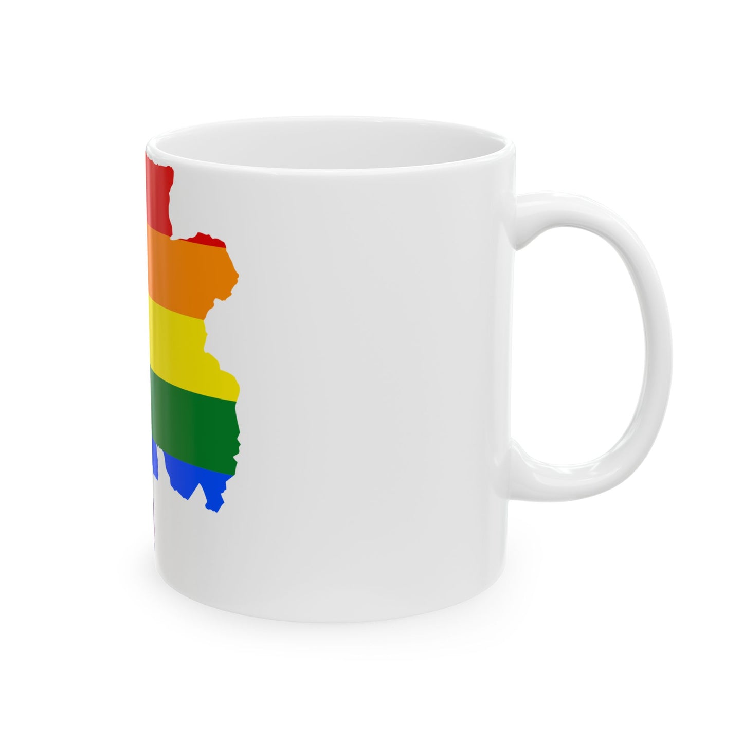LGBT flag map of Gabon (Gabon) White Coffee Mug-Go Mug Yourself