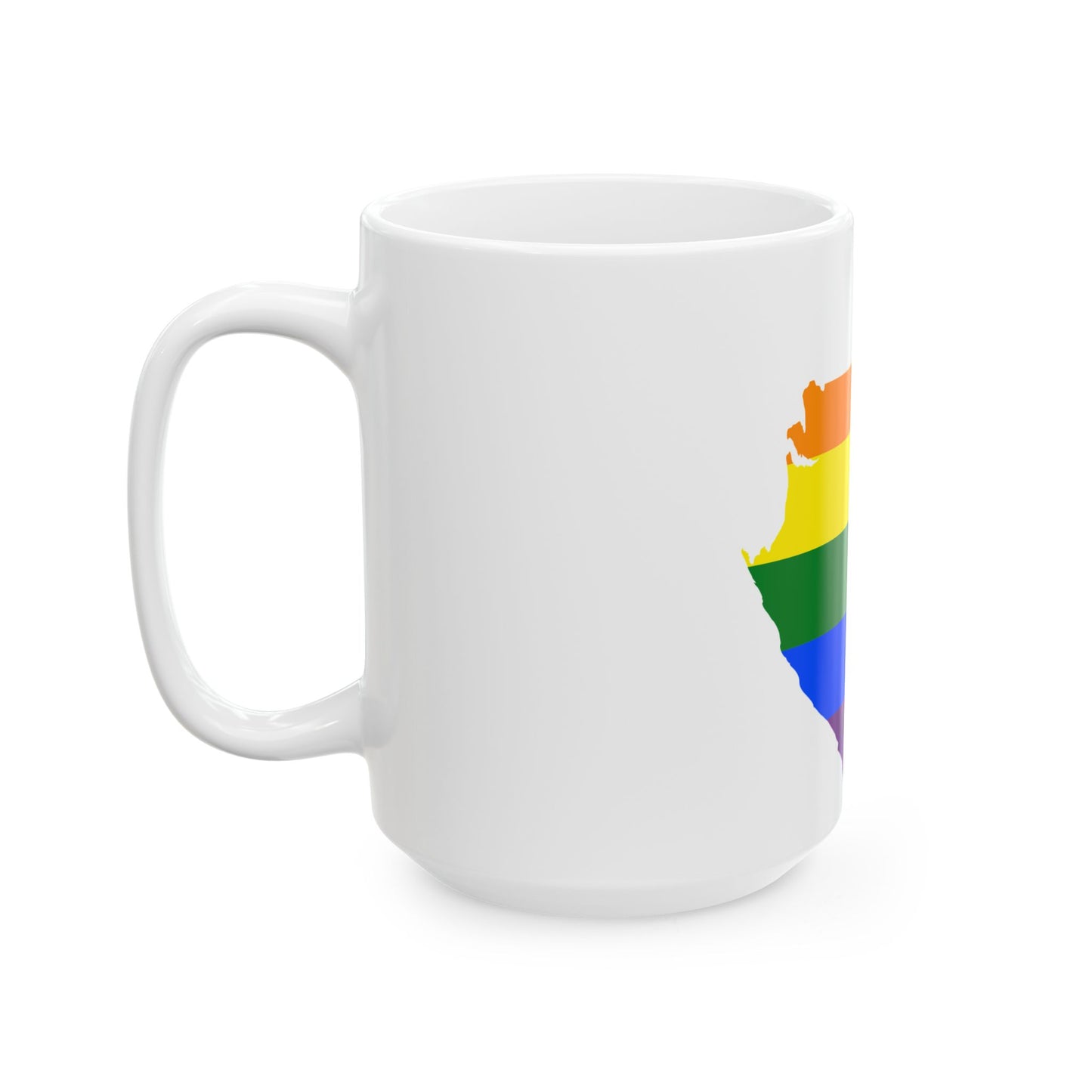 LGBT flag map of Gabon (Gabon) White Coffee Mug-Go Mug Yourself