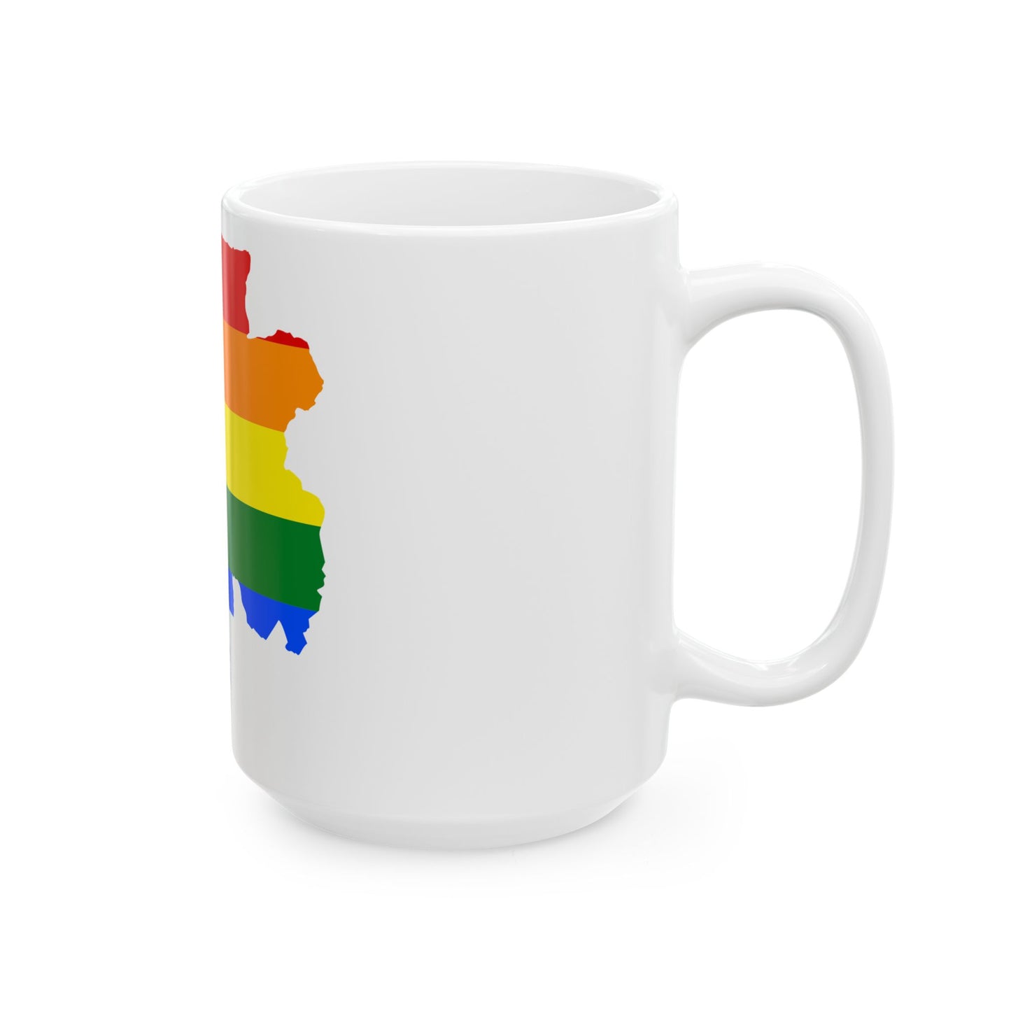 LGBT flag map of Gabon (Gabon) White Coffee Mug-Go Mug Yourself