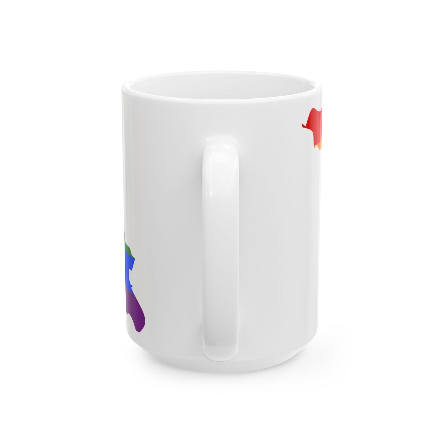 LGBT flag map of Georgia (Georgia) White Coffee Mug-Go Mug Yourself