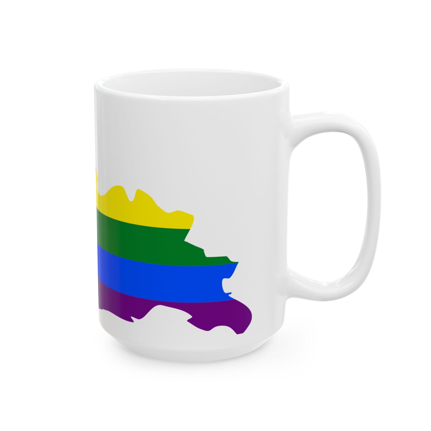 LGBT flag map of Georgia (Georgia) White Coffee Mug-Go Mug Yourself