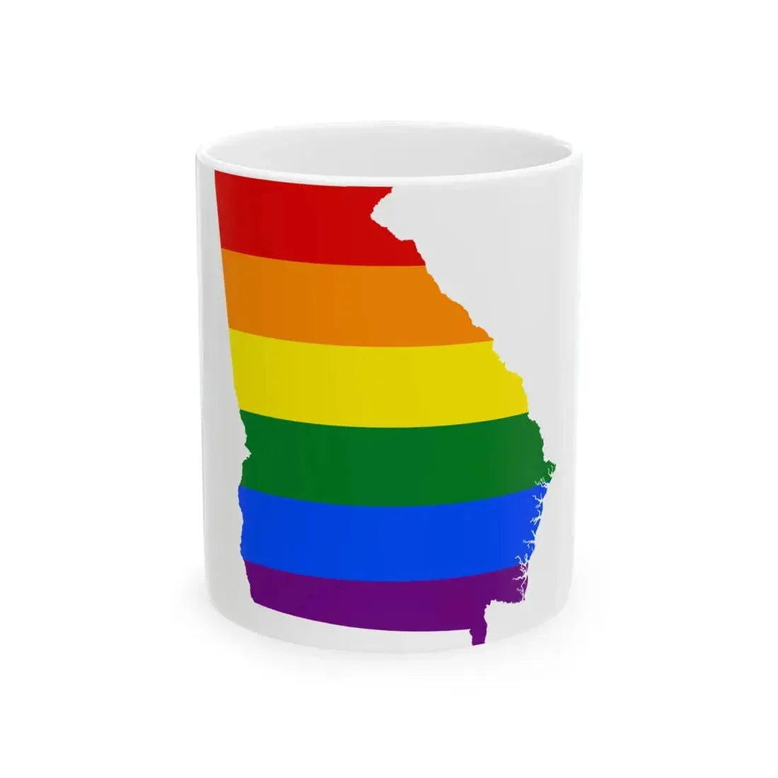 LGBT flag map of Georgia state (United States) White Coffee Mug 11oz - Go Mug Yourself