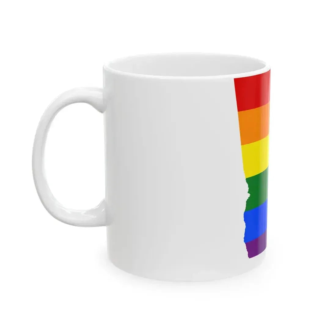 LGBT flag map of Georgia state (United States) White Coffee Mug - Go Mug Yourself