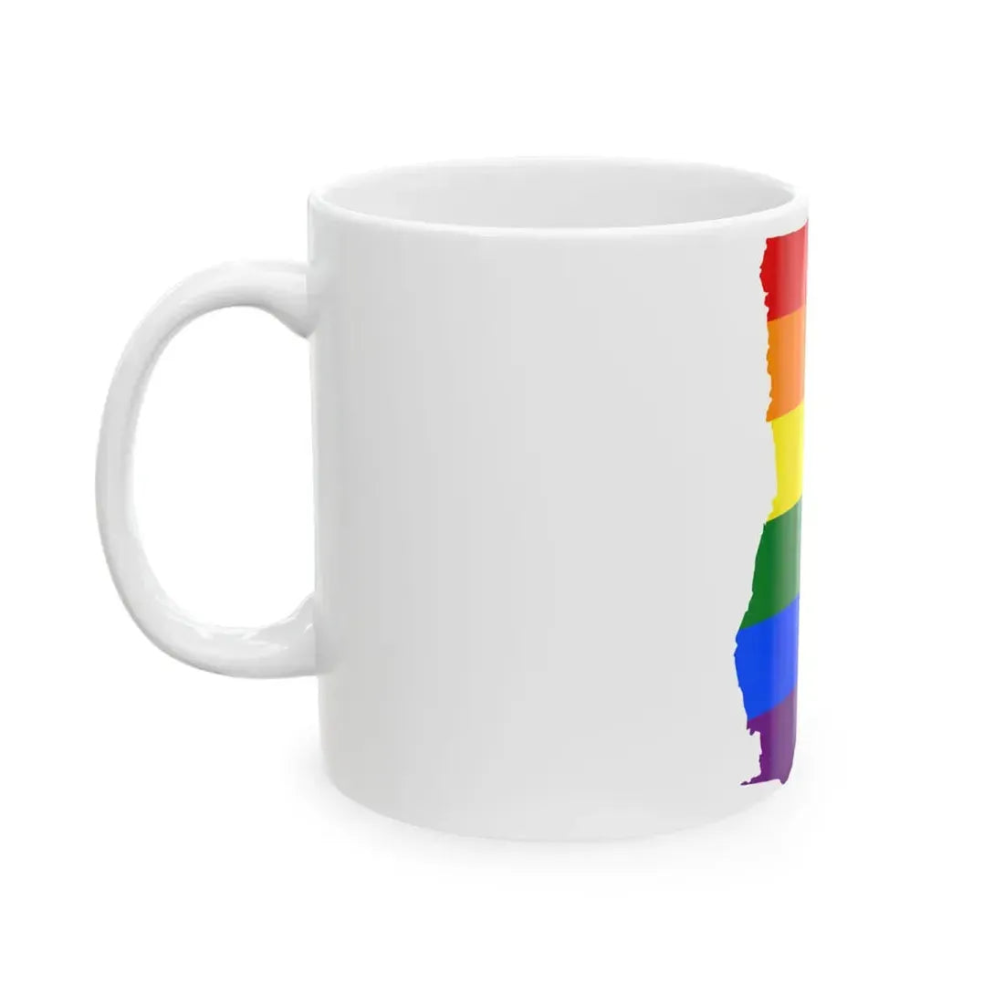 LGBT flag map of Ghana (Ghana) White Coffee Mug - Go Mug Yourself