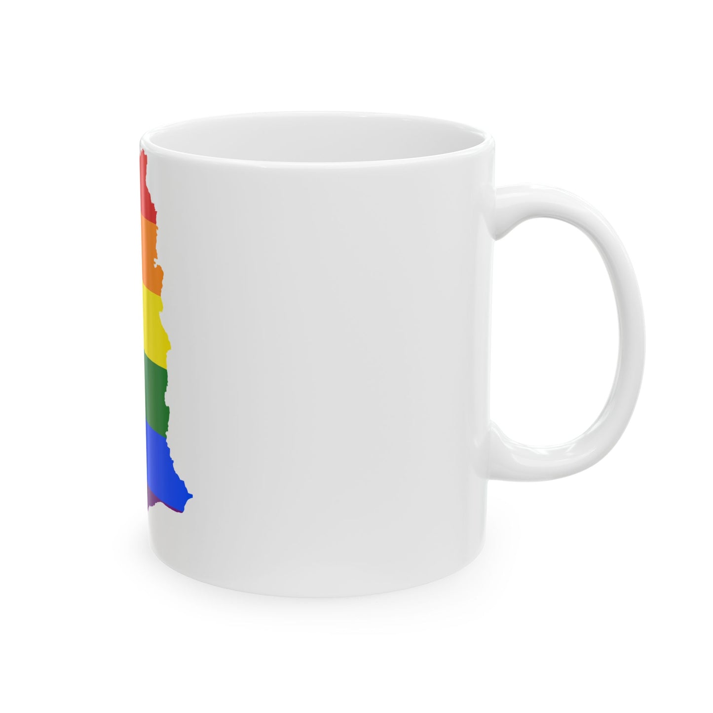 LGBT flag map of Ghana (Ghana) White Coffee Mug-Go Mug Yourself