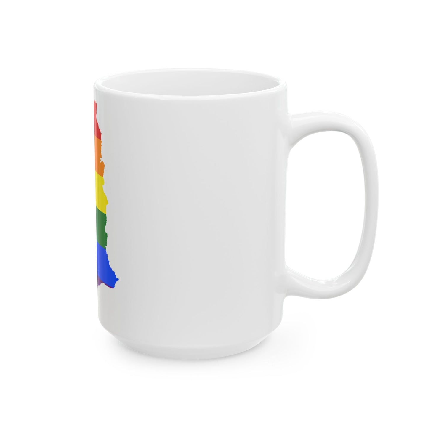 LGBT flag map of Ghana (Ghana) White Coffee Mug-Go Mug Yourself