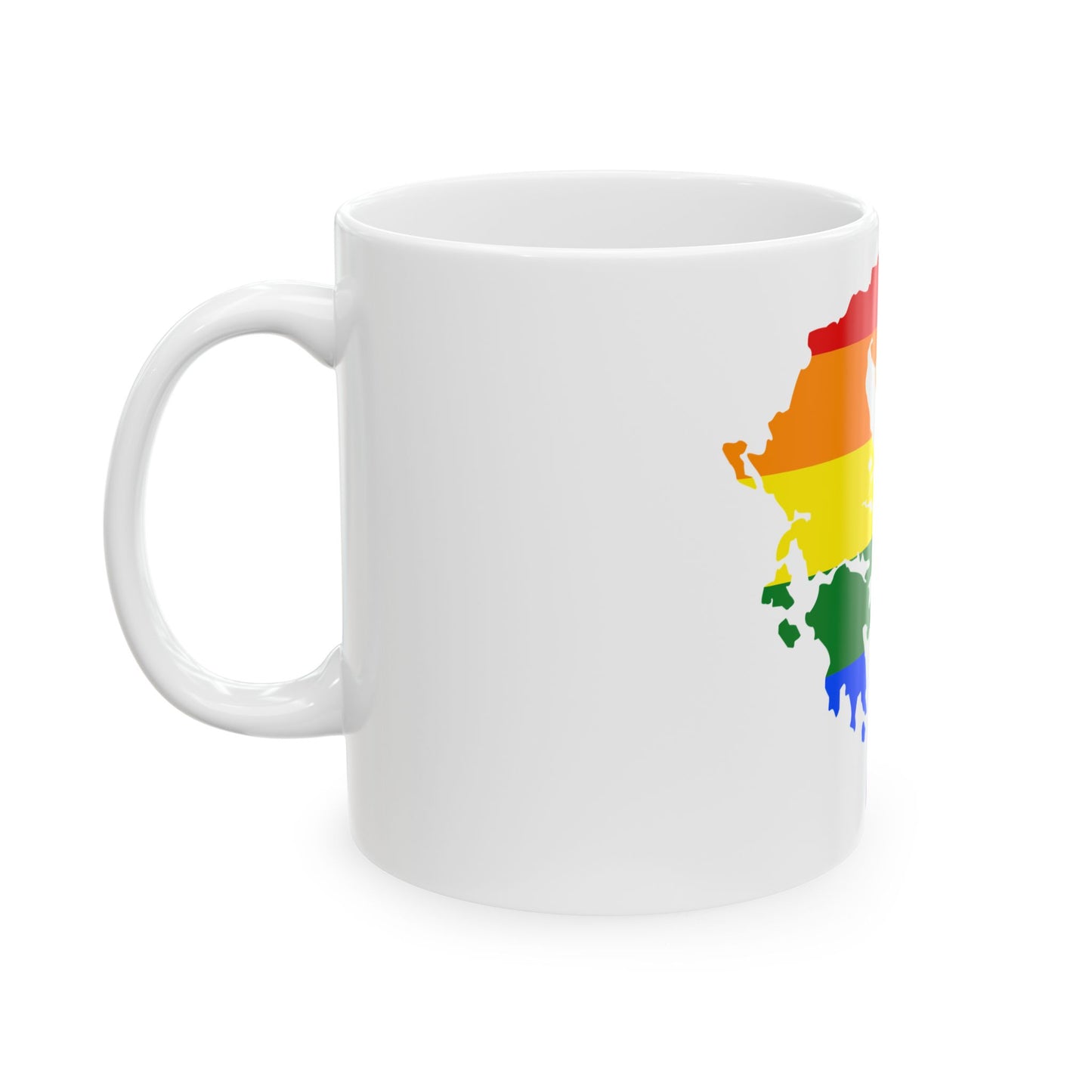 LGBT flag map of Greece (Greece) White Coffee Mug-Go Mug Yourself