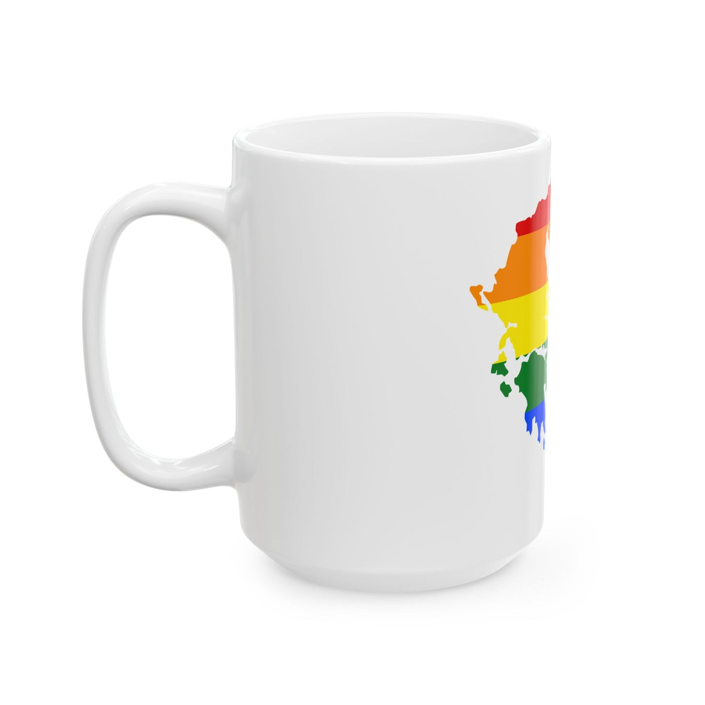 LGBT flag map of Greece (Greece) White Coffee Mug-Go Mug Yourself