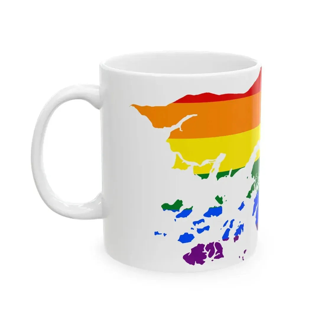 LGBT flag map of Guinea-Bissau (Guinea) White Coffee Mug - Go Mug Yourself