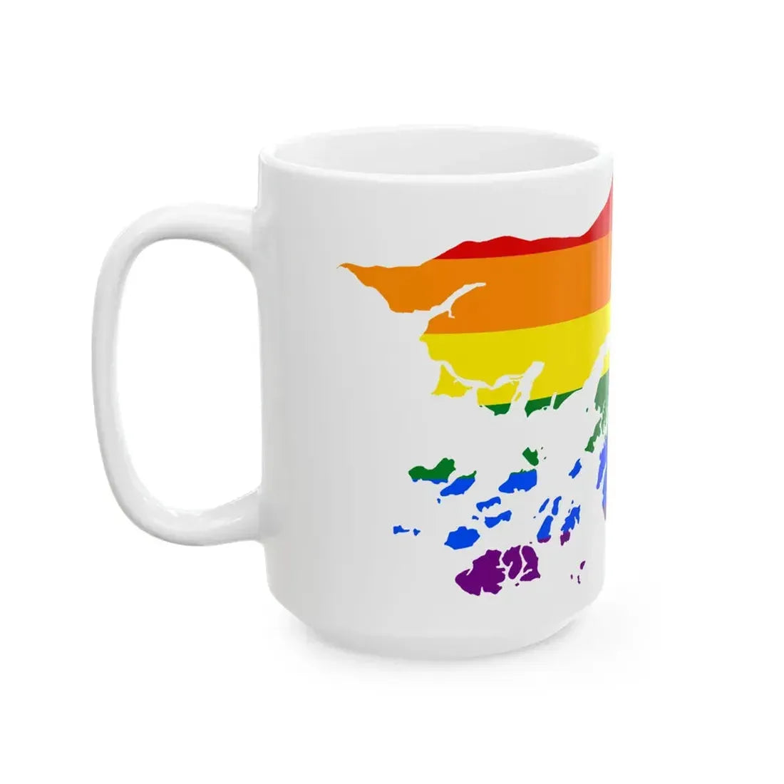 LGBT flag map of Guinea-Bissau (Guinea) White Coffee Mug - Go Mug Yourself
