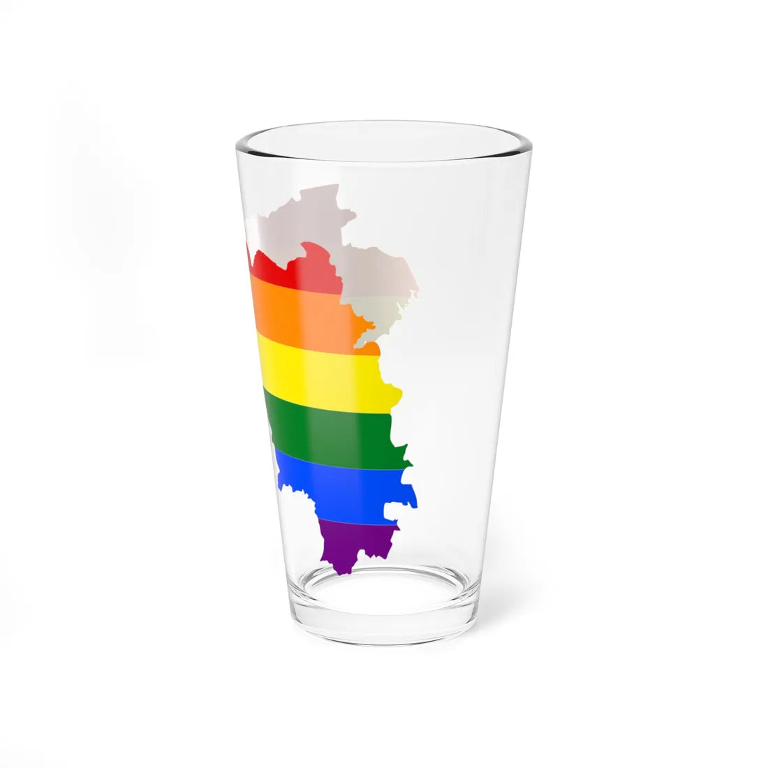 LGBT flag map of Guinea (Guinea) Pint Glass 16oz - Go Mug Yourself