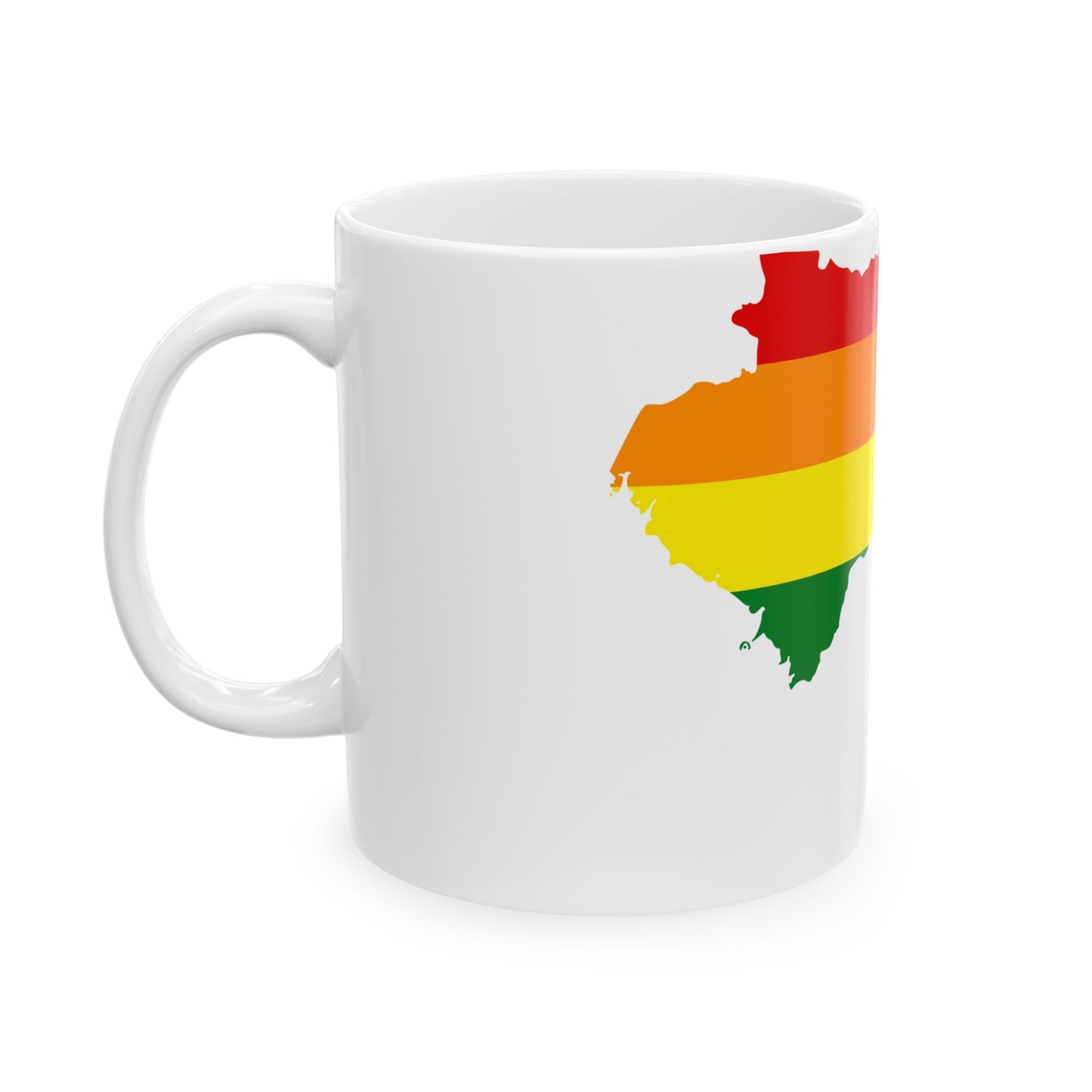 LGBT flag map of Guinea (Guinea) White Coffee Mug-Go Mug Yourself