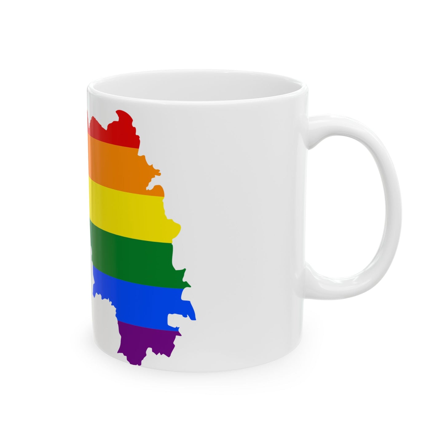 LGBT flag map of Guinea (Guinea) White Coffee Mug-Go Mug Yourself