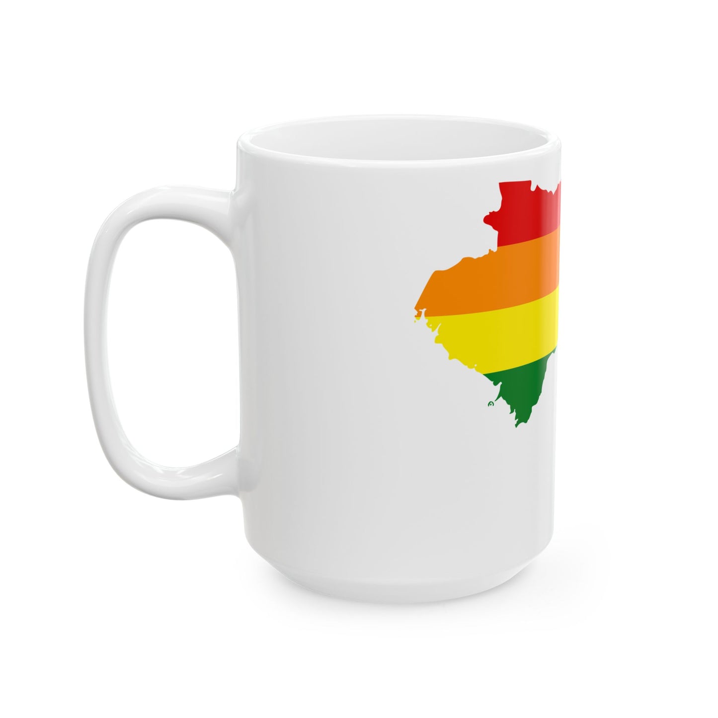 LGBT flag map of Guinea (Guinea) White Coffee Mug-Go Mug Yourself