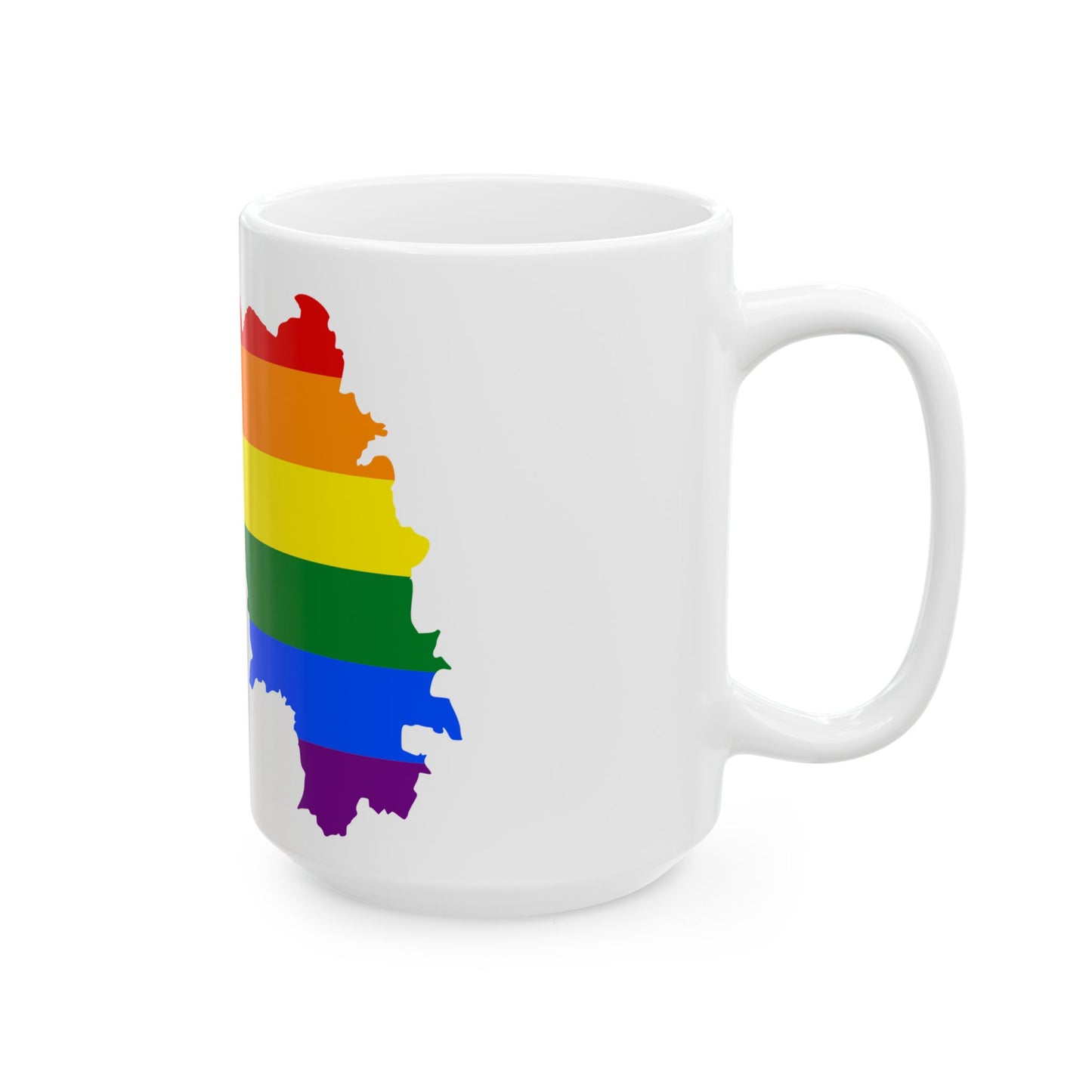 LGBT flag map of Guinea (Guinea) White Coffee Mug-Go Mug Yourself