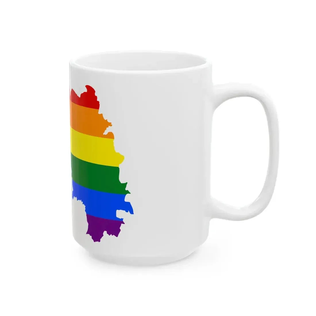 LGBT flag map of Guinea (Guinea) White Coffee Mug - Go Mug Yourself