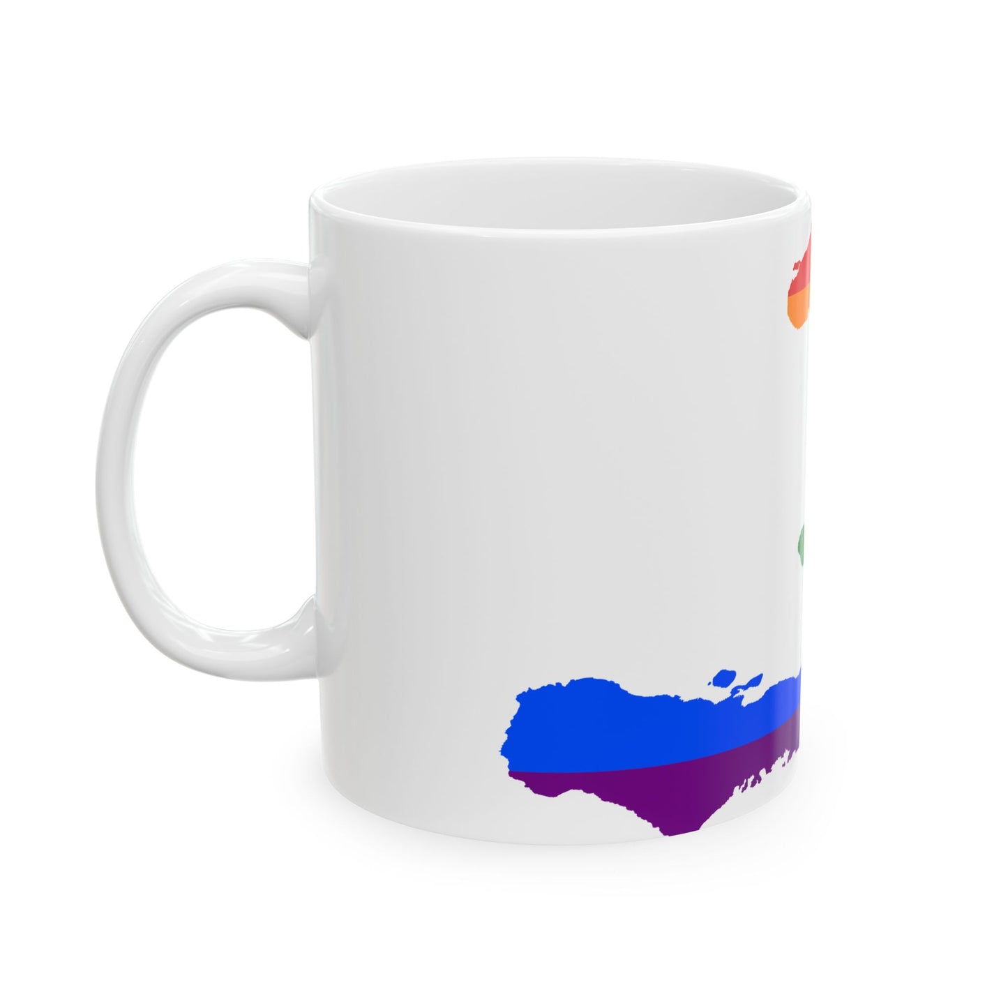 LGBT flag map of Haiti (Haiti) White Coffee Mug-Go Mug Yourself