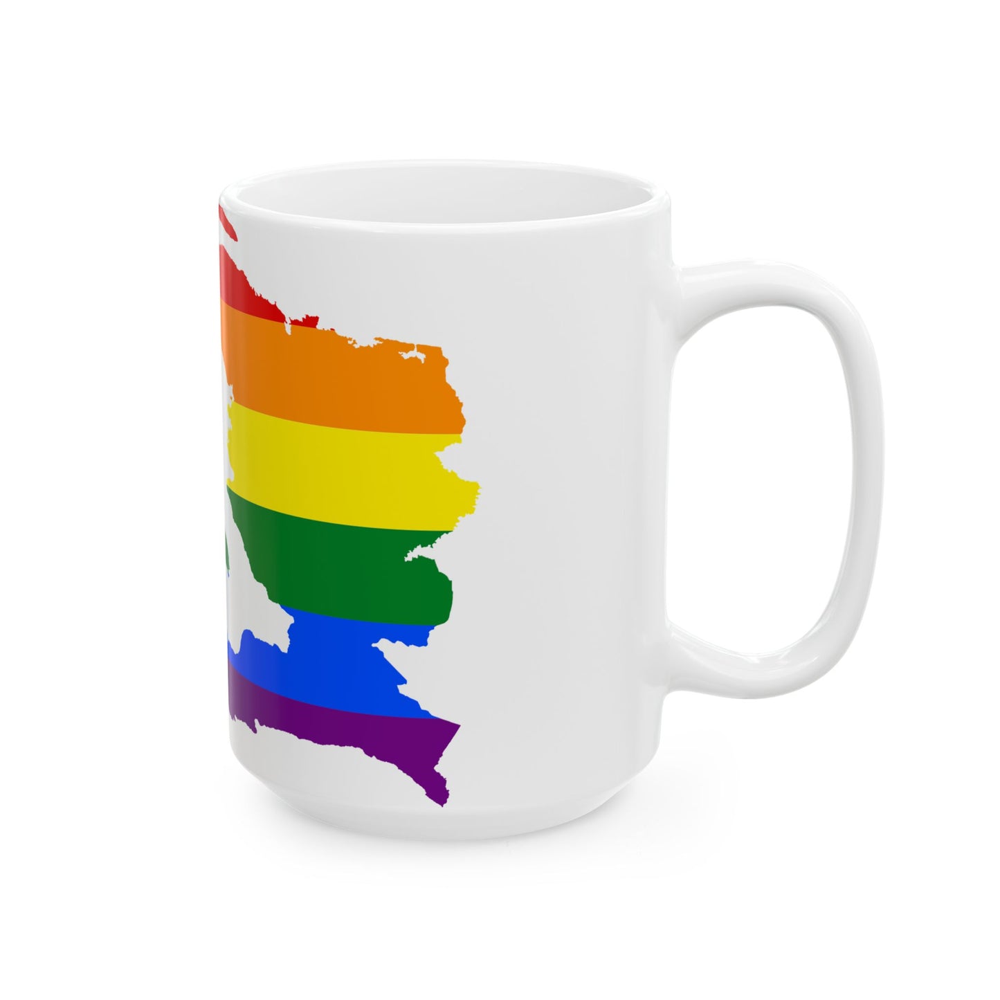 LGBT flag map of Haiti (Haiti) White Coffee Mug-Go Mug Yourself