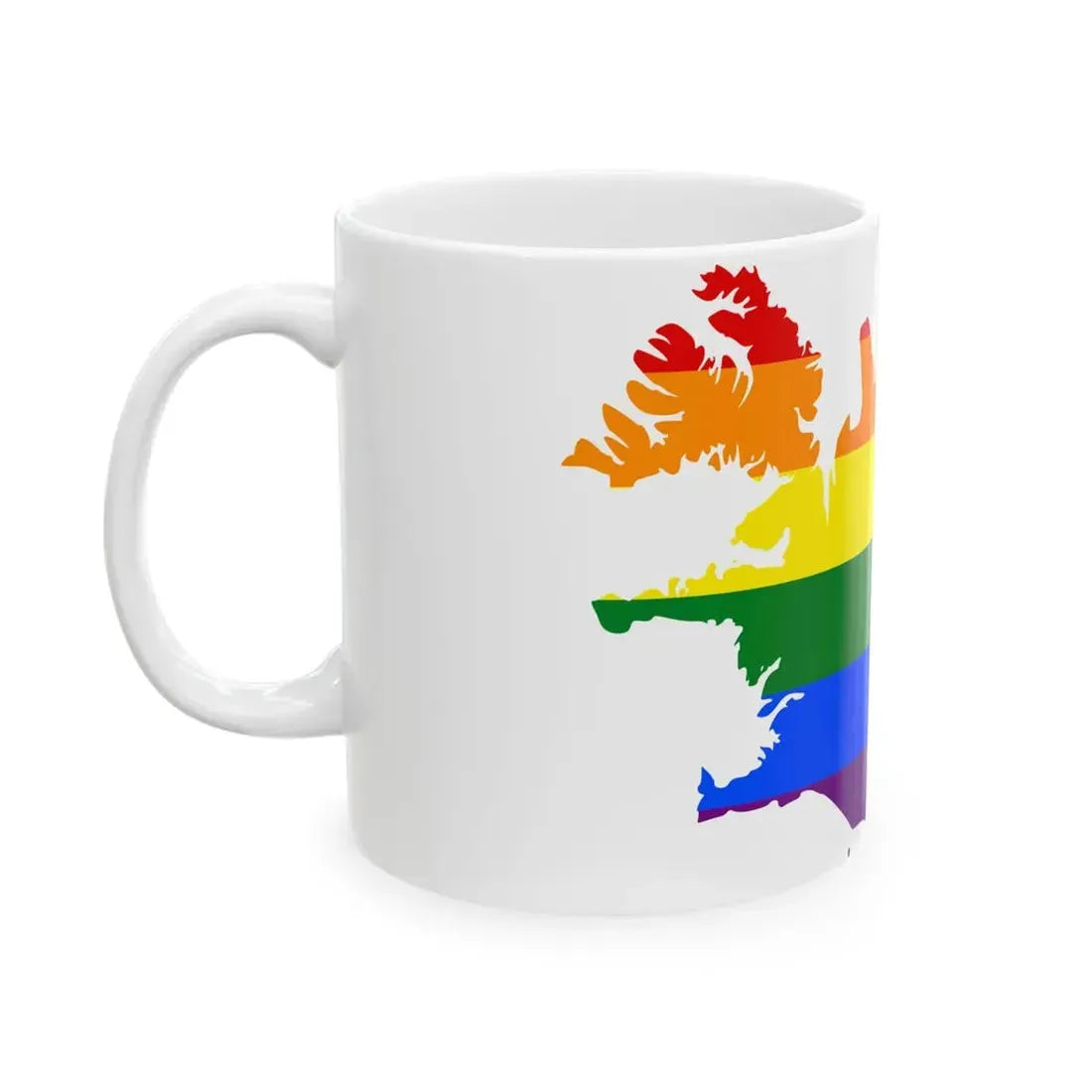 LGBT flag map of Iceland (Iceland) White Coffee Mug - Go Mug Yourself