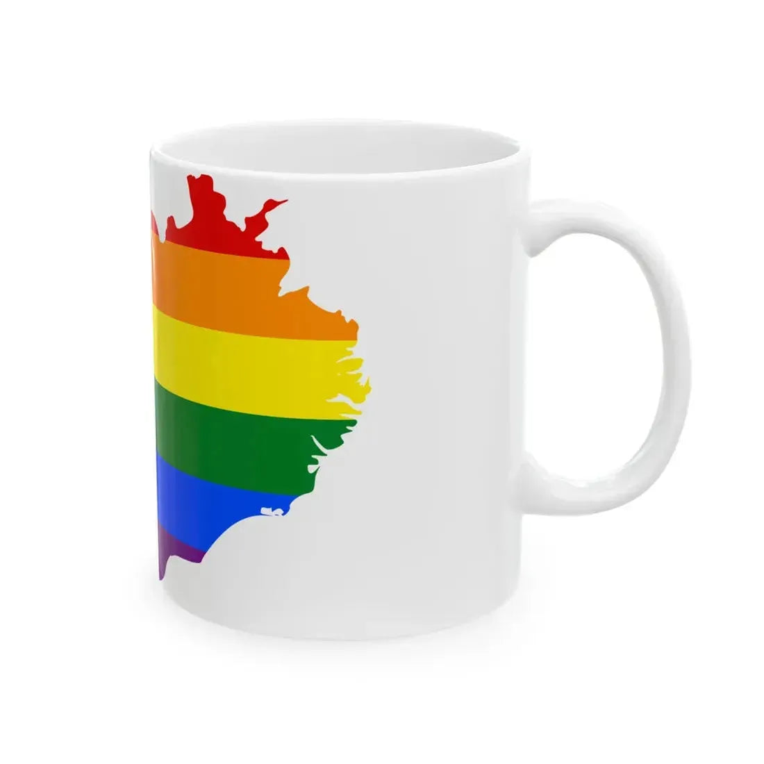 LGBT flag map of Iceland (Iceland) White Coffee Mug - Go Mug Yourself