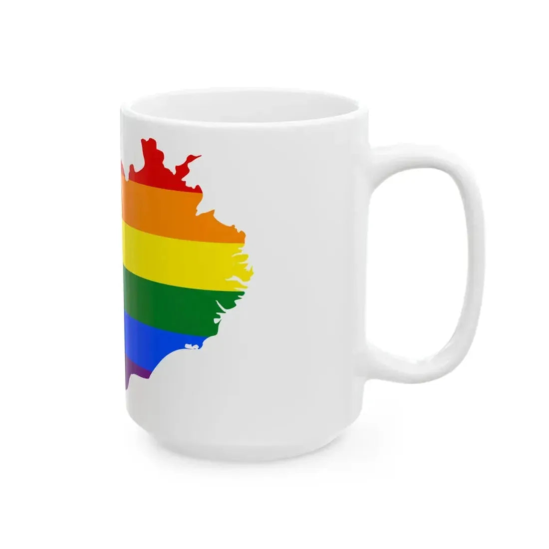 LGBT flag map of Iceland (Iceland) White Coffee Mug - Go Mug Yourself